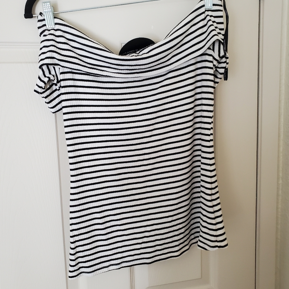 NWT Blk/Wht Striped Harlowe/Graham Shirt (S)